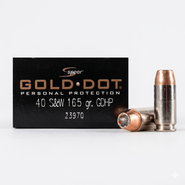 Speer Gold Dot 40 S&W 165gr GDHP hollow point ammo with box