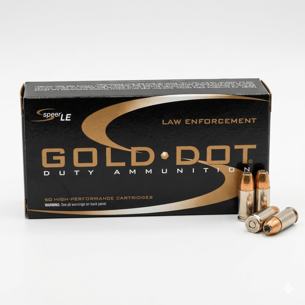 Speer Gold Dot 9mm 124gr GDHP hollow point duty ammunition with box
