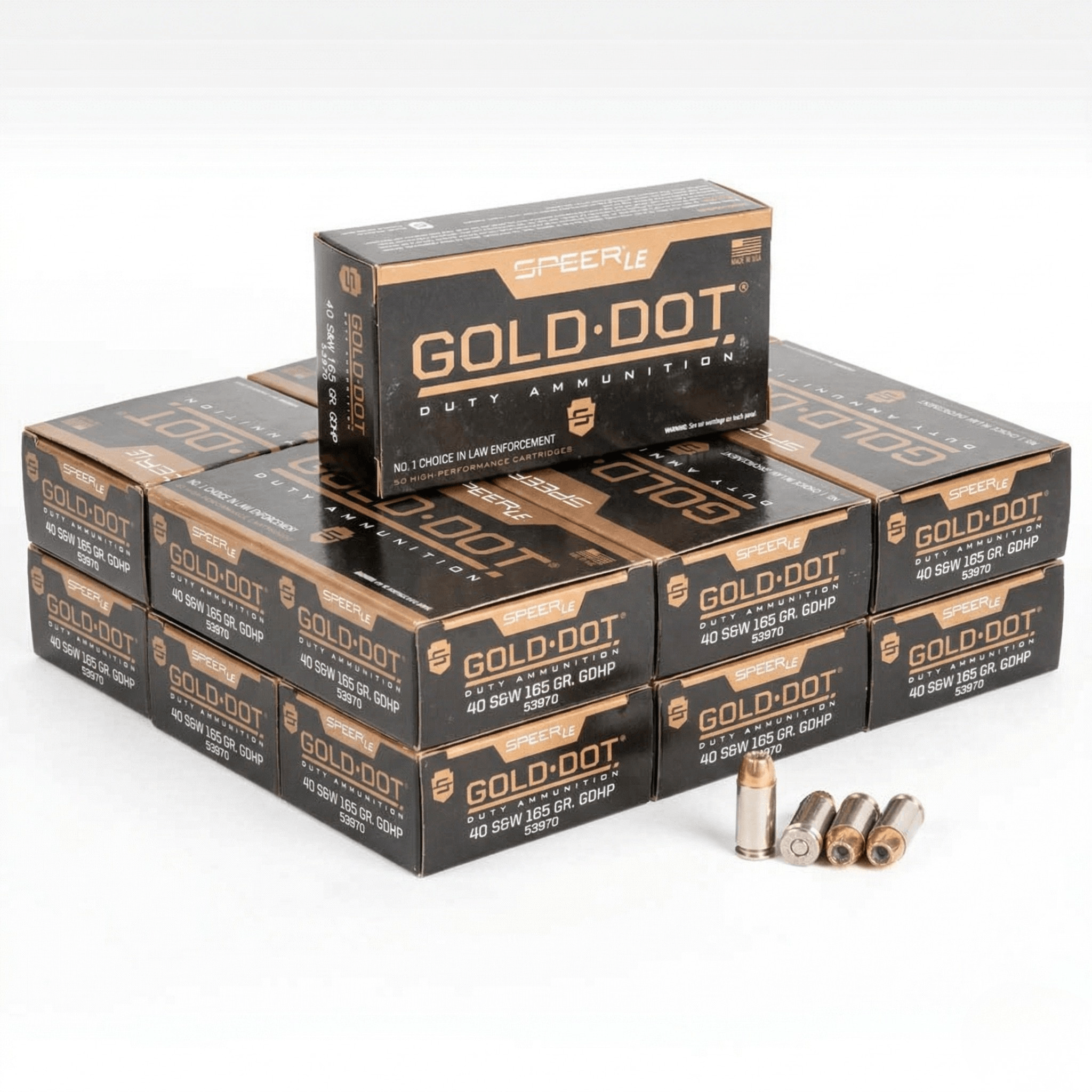 Speer Gold Dot 40 S&W 165gr GDHP bulk ammo – 1000 rounds
