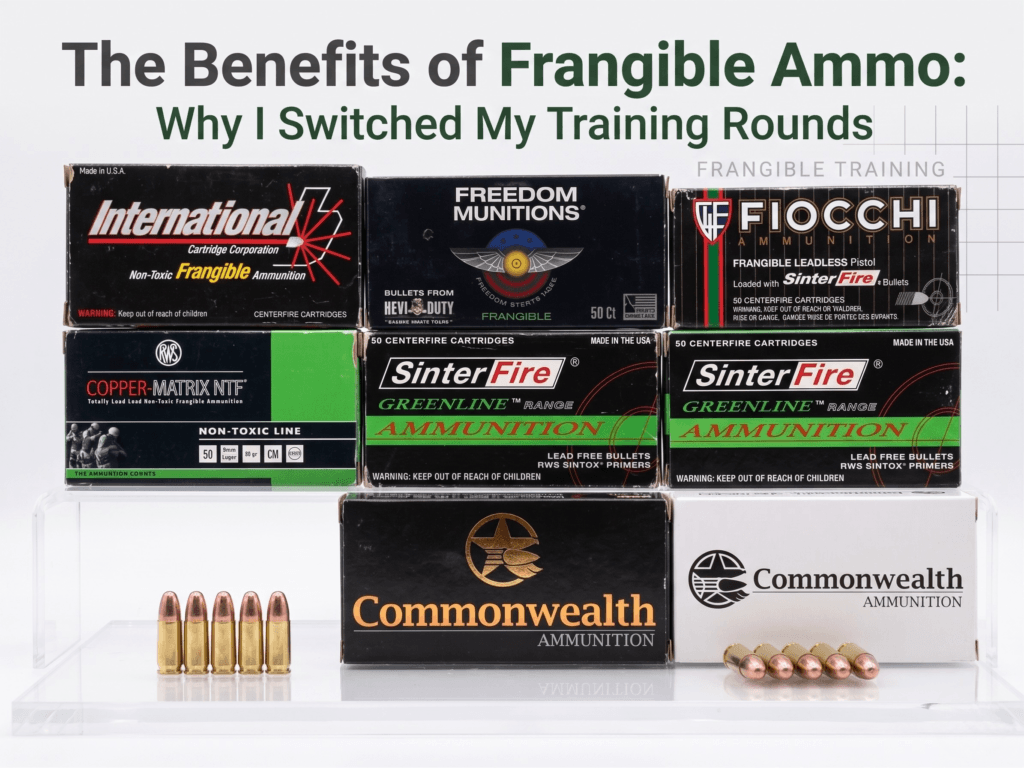Comparing frangible ammo vs hollow point vs FMJ for training.