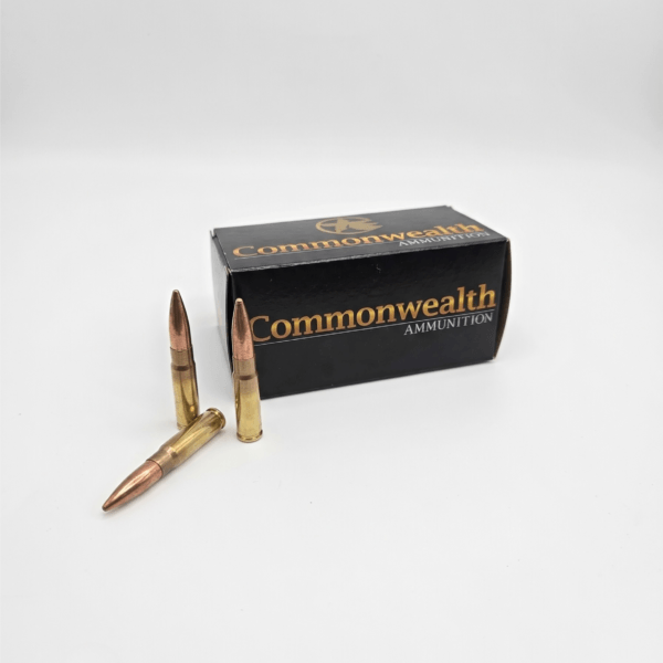 Commonwealth Ammunition 300 BLK 220gr cartridges displayed next to box on studio white background